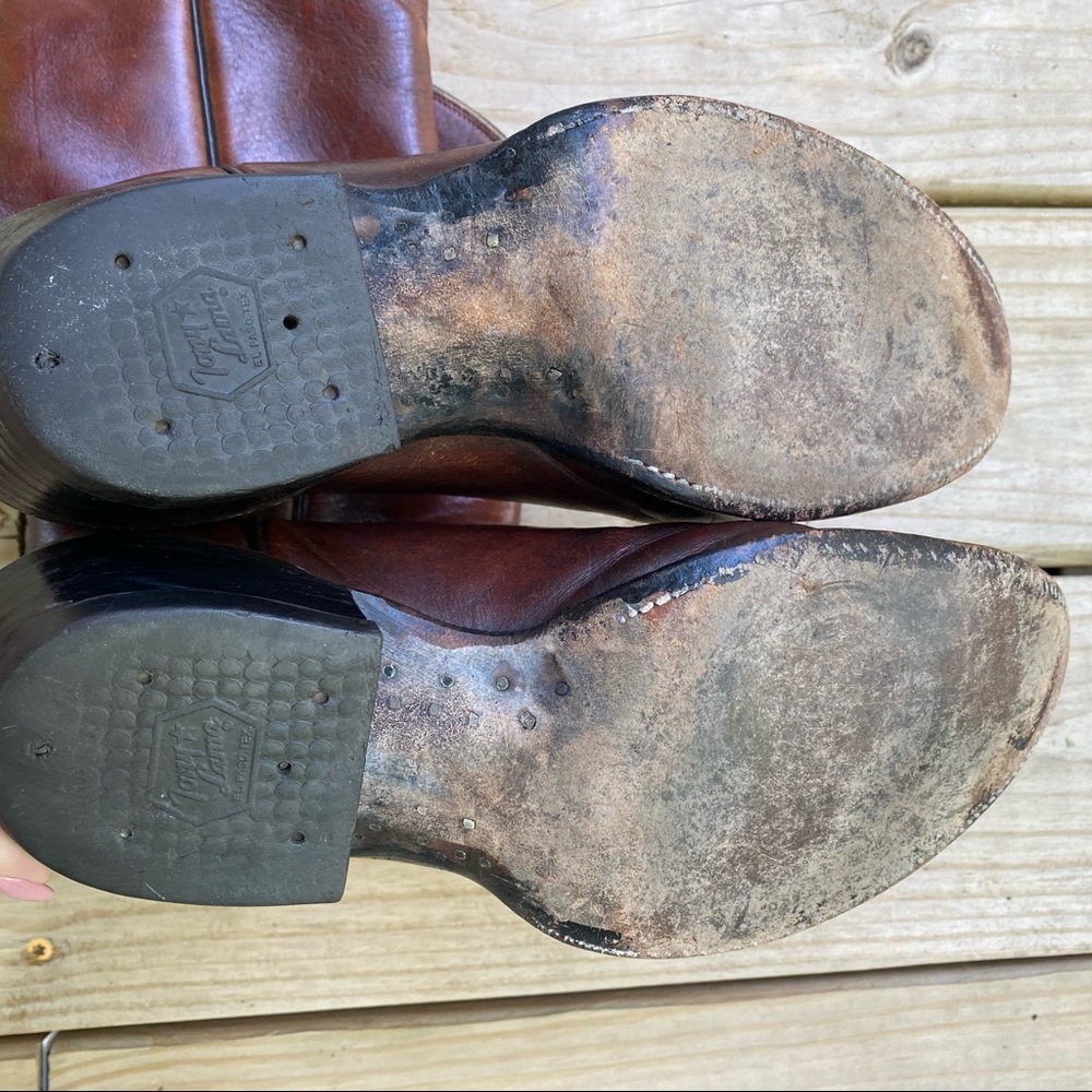 Tony Lama | Brown Leather Western Boots 9 D - Picture 5 of 8